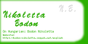 nikoletta bodon business card
